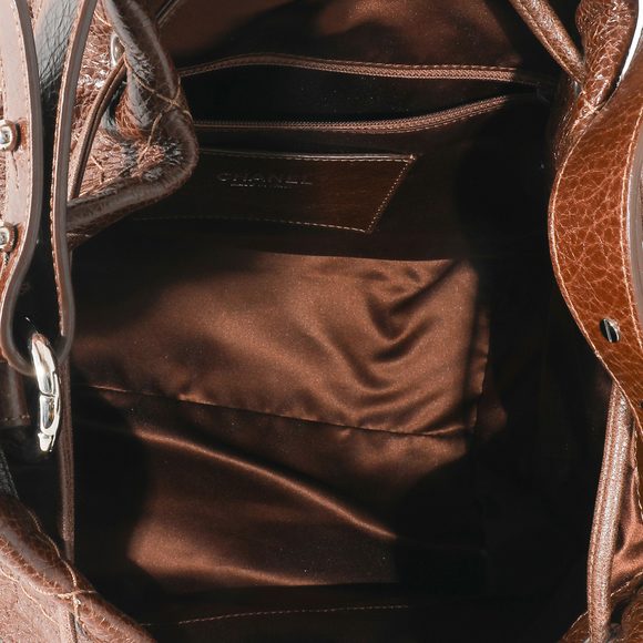 Chanel Brown Glazed Calfskin On The Road Drawstring Bucket Bag - Picture 8 of 8